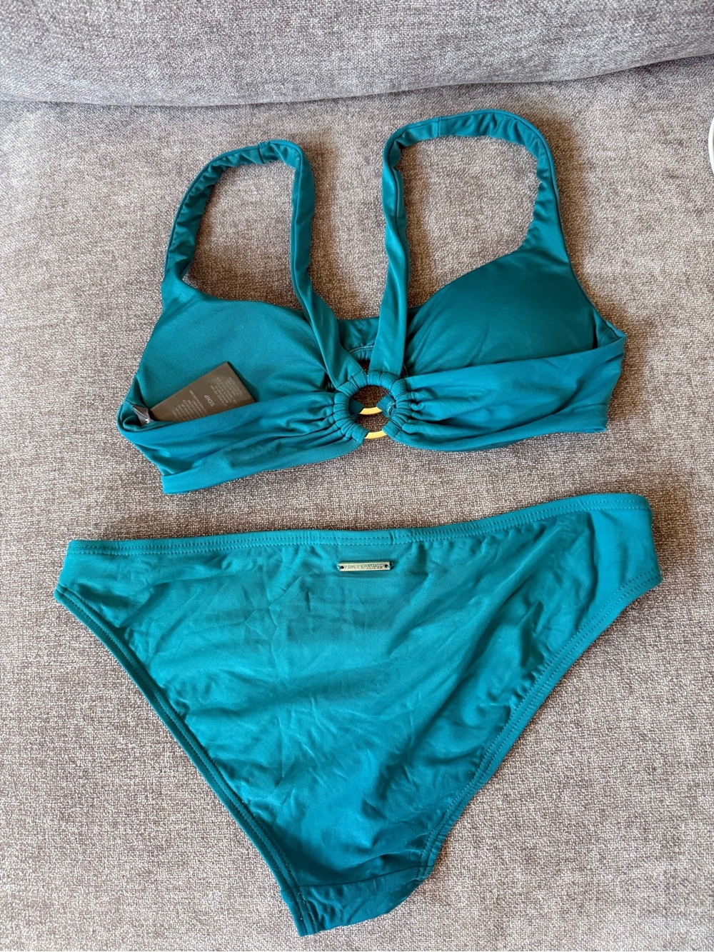 Vince Camuto Teal Ring-Front Bikini Set - Picture 4 of 4